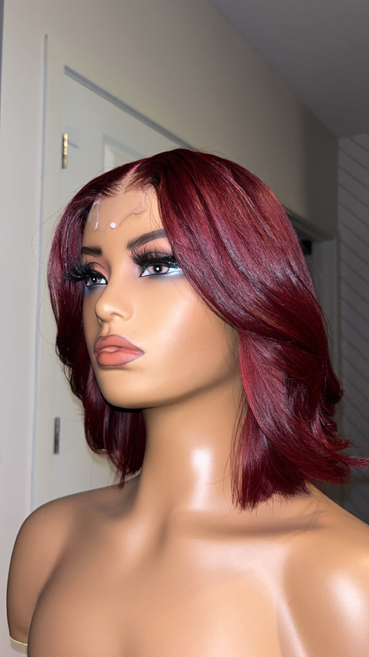 10 inch, Burgundy, 2x6 HD Closure, Glueless Wig